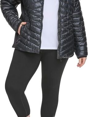 Calvin Klein Women's Performance Coat Metallic Black